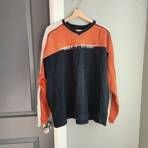 Harley-Davidson Orange and Black V-Neck Shirt